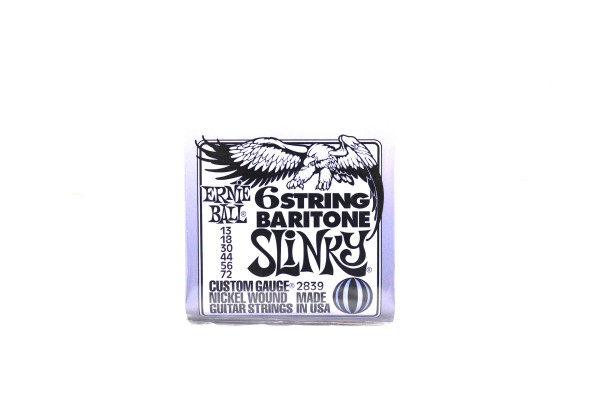 Ernie Ball 2839 13-72 Baritone Slinky Комплект струн для 6-струнной баритон-гитары, никель 