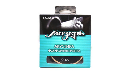 Мозеръ APw09 9-45 Комплект струн для акустической гитары, фосфорная бронза, оплетка 3-ей струны 