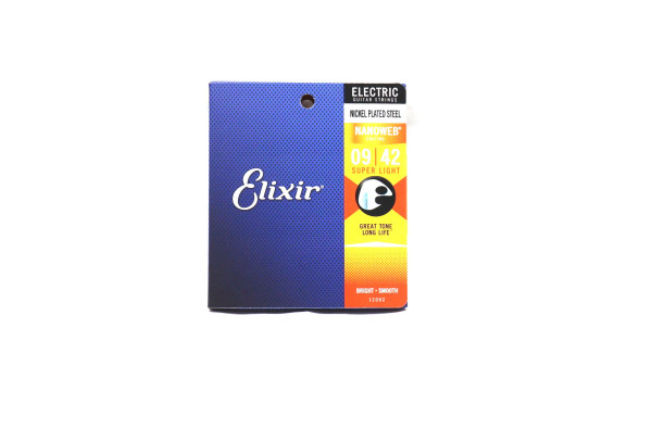 Elixir 09-42 12002 NANOWEB Комплект струн для электрогитары, Super Light